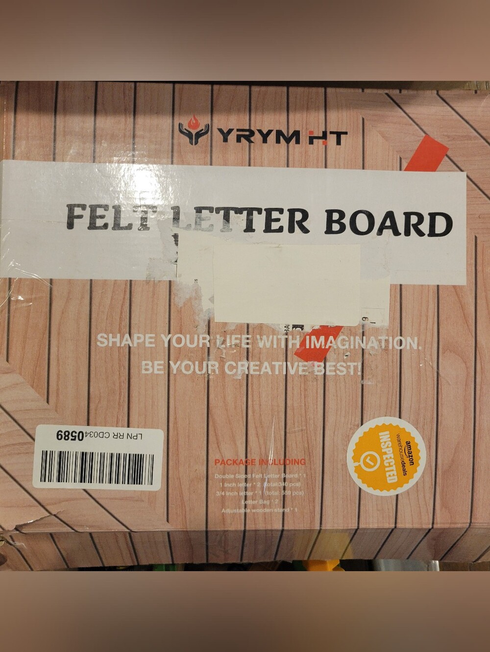 YRYM-HT Felt Letter Board - Light Wood Look